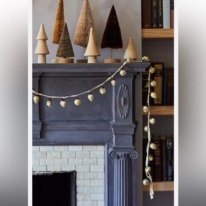 Anthropologie Garland MINIATURE GLASS ORNAMENTS Neutral 6' Holiday Christmas NWT